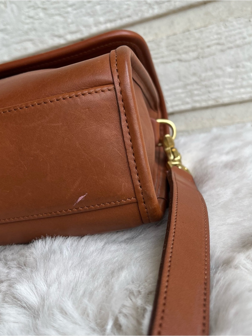 COACH Vintage British Tan Court Flap Crossbody Top Handle Willis Companion Bag - Picture 11 of 14